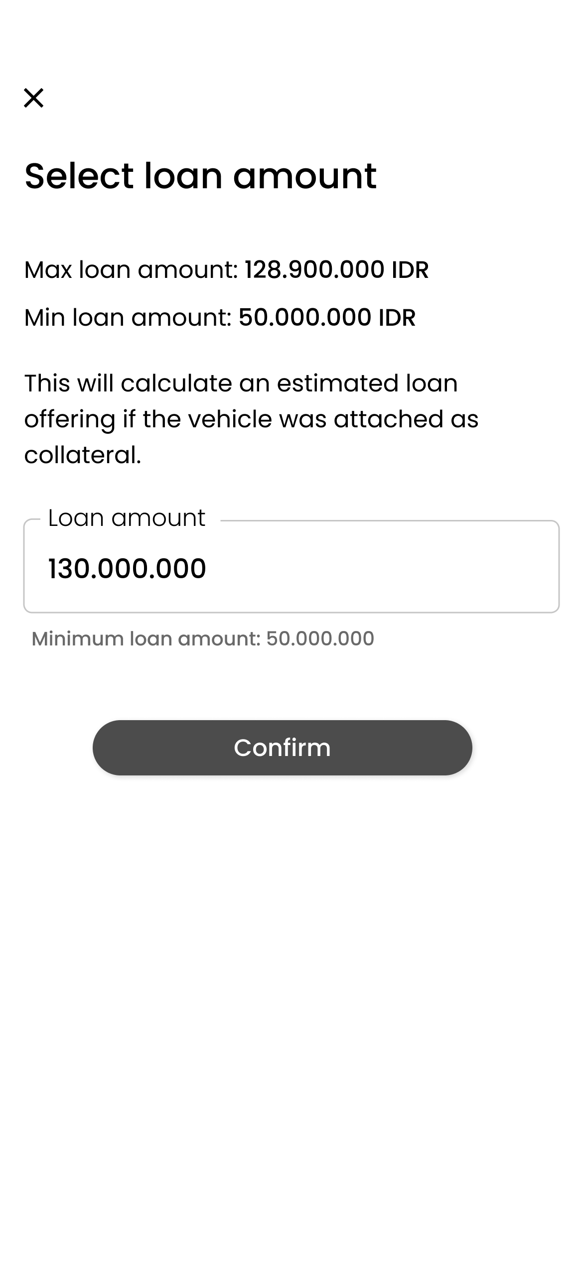 Custom Loan Amount